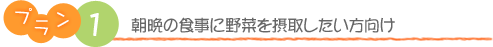 プラン1　朝晩の食事に野菜を摂取したい方向け