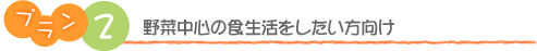 プラン2　野菜中心の食生活をしたい方向け